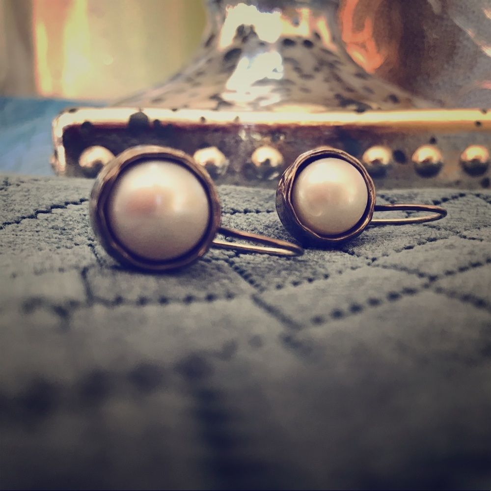 Silpada silver and pearl drop earrings